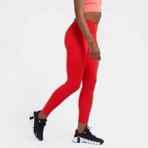 EUC Nike Dri-FIT One Icon Clash Mid-Rise 7/8 Printed Leggings Red Houndstooth